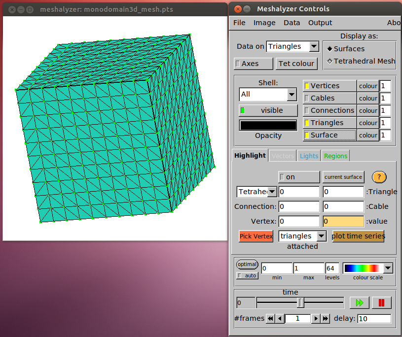 meshalyzer main window with surface